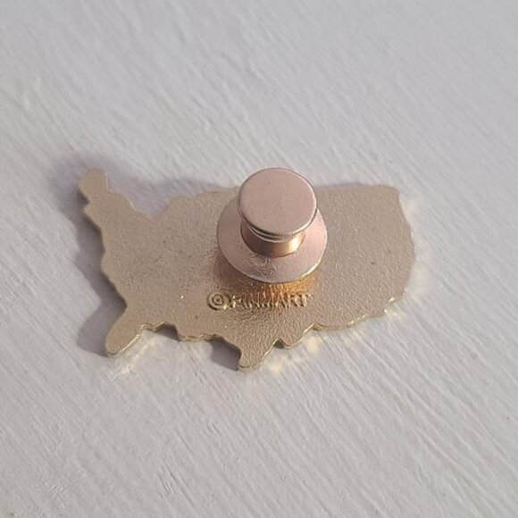 USA Map American Flag Vintage Lapel Pin Tie Tack Brooch - Picture 3 of 4